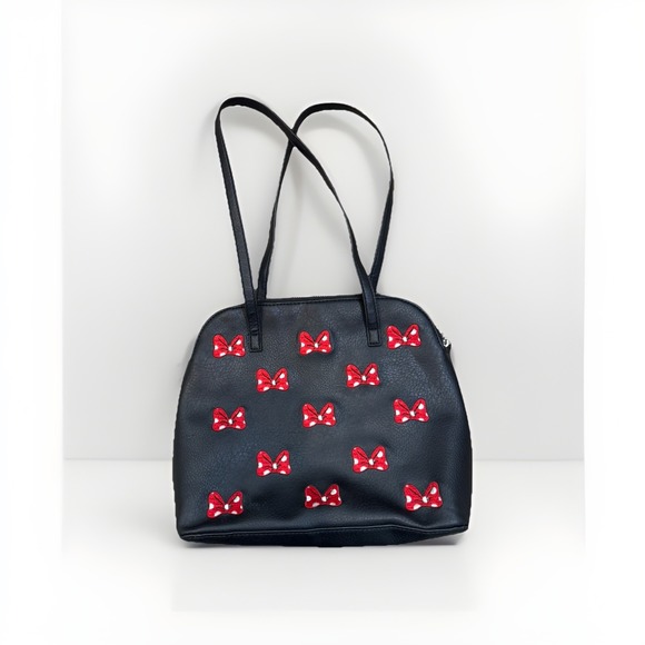 Disney Handbags - Disney Minnie Mouse Embroidered Red Bow black shoulder bag